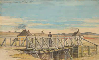 Landscape with a Bridge Near Mosbjerg by Martinus Rørbye, 1833 — digital art print download