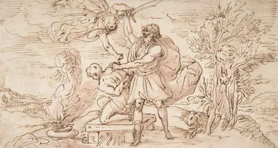 Abraham about to Sacrifice Isaac by Доменико Гаргьюло, 1609-1675 — digital art print download