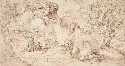 God the Father Appearing to a Kneeling Figure by Доменико Гаргьюло — digital art print download