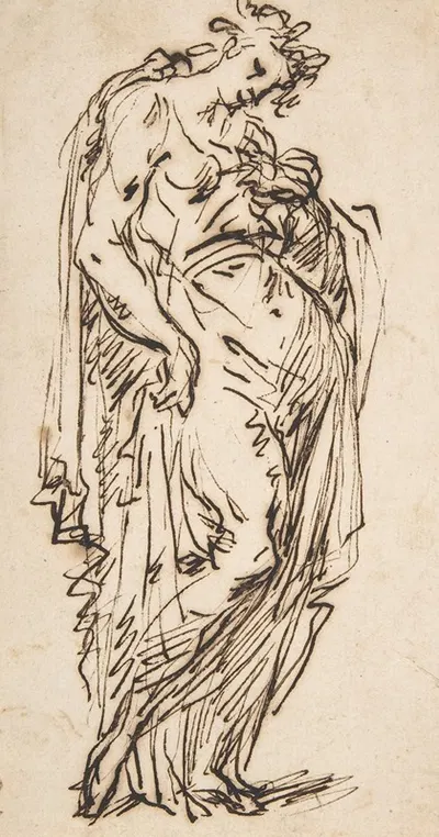 Standing Draped Female Figure by Доменико Гаргьюло — digital art print download