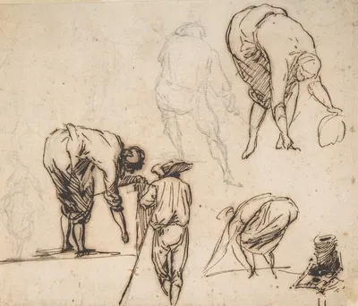 Standing Figure and Figures Bending Over by Доменико Гаргьюло — digital art print download
