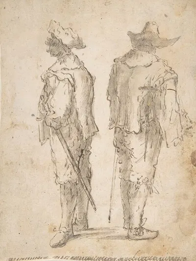 Two Standing Men by Доменико Гаргьюло, 1609-1675 — digital art print download