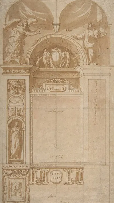 Design for a Reredos or Frame and Setting for an Altar Painting by Cristoforo Roncalli, 1552–1626 — digital art print…