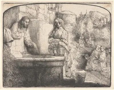 Christ and the Woman of Samaria by Rembrandt van Rijn, 1658 — digital art print download
