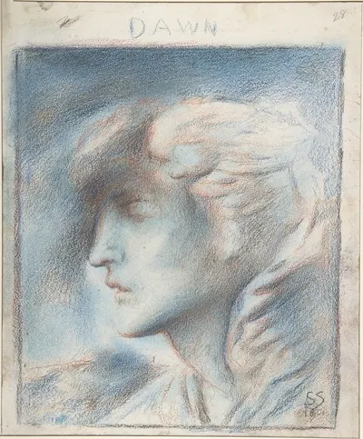 Dawn (Head of Hypnos) by Simeon Solomon, 1901 — digital art print download