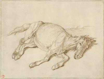 A Horse Lying on its Side by Sinibaldo Scorza — digital art print download
