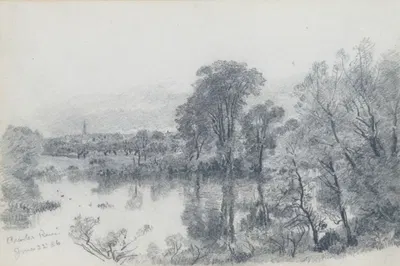 Charles River, Cambridge, Massachusetts by Уильям Трост Ричардс, 1886 — digital art print download