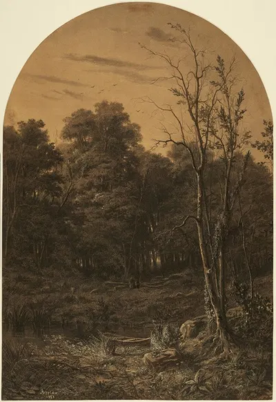 Лесной пейзаж у пруда by Адольф Аппиан, 1853 — digital art print download