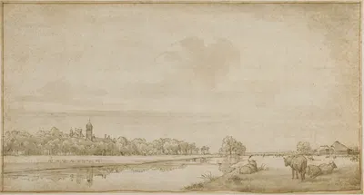 The House with the Little Tower Seen from the Northeast by Адриан ван де Вельде, 1660 — digital art print download