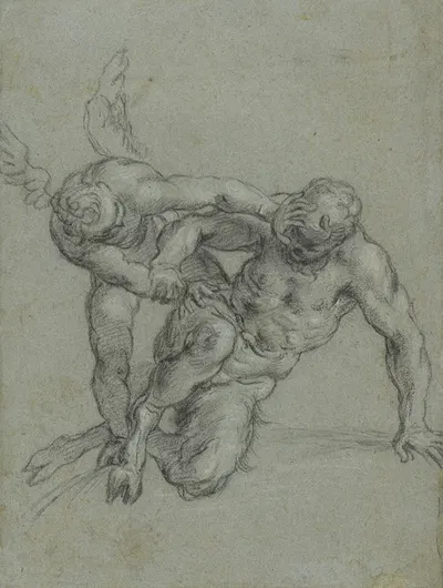 Cupid Overpowering Pan by Агостино Караччи, 1590 — digital art print download