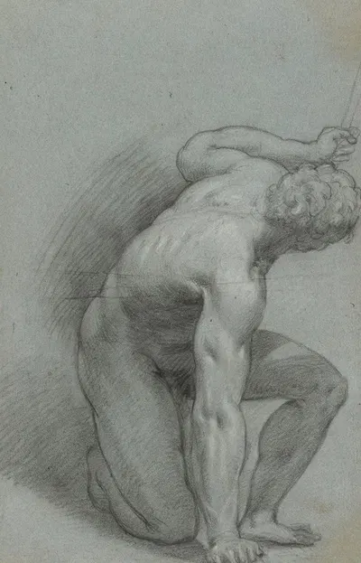 Kneeling Figure by Агостино Караччи, 1582–1585 — digital art print download