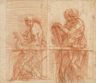 Study of Figures Behind a Balustrade by Андреа дель Сарто, 1522 — digital art print download