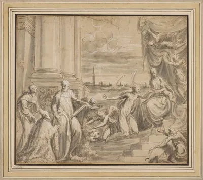 The Mystic Marriage of Saint Catherine with Saints and a Doge by Andrea Schiavone, 1550–1553 — digital art print download
