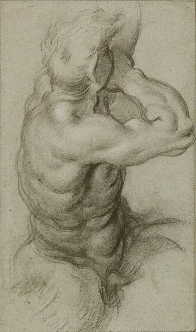 Study of Triton Blowing a Conch Shell by Annibale Carracci, 1600 — digital art print download