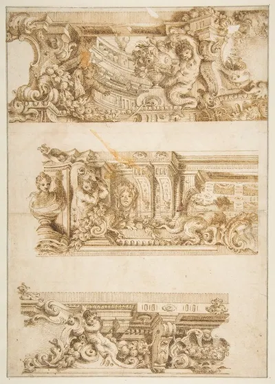 Drawing for Engraving in Raccolta di Vari Schizzi, Venice, 1747, After Angelo Rosis. by Antonio Maria Visentini — digital…