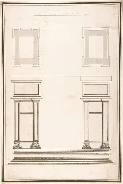 Entrance Portal; Plan and Elevation, Each Pier Consisting of Two Pilasters by Antonio Maria Visentini, 1688–1782 — digital…