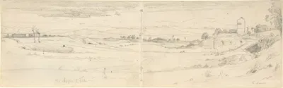 View of the Appian Way by Август Леопольд Венус, 1866 — digital art print download