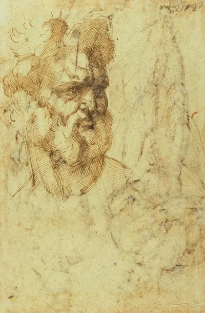 Study of the Head of a Bearded Man by Baccio Bandinelli, 1525 — digital art print download