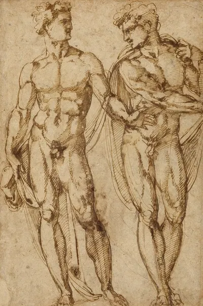 Study of Two Men by Baccio Bandinelli, 1525 — digital art print download