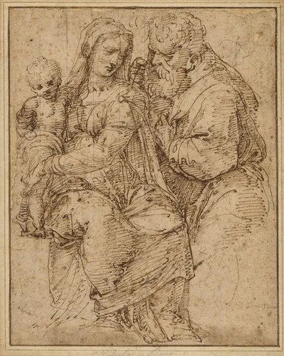 The Holy Family by Бальдассаре Перуцци, 1515 — digital art print download