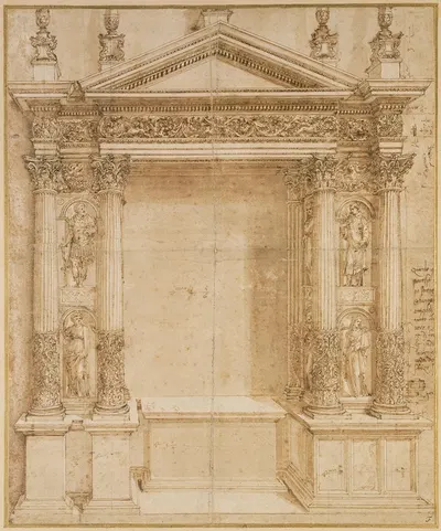 Design for an Altar by Бальдассаре Перуцци, 1527 — digital art print download