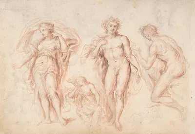 four main figure studies by Bartholomaeus Ignaz Weiss, 1745–1815 — digital art print download