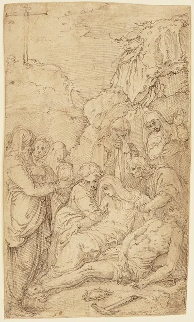 The Lamentation by Battista Franco, 1545–1550 — digital art print download