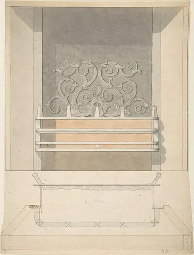 Design for Cast-iron Grate with Green Metal Surround by Бенджамин Дин Уайатт — digital art print download