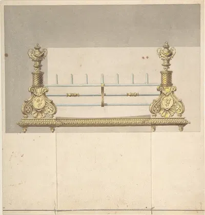Design for Cast-iron Grate with Green Metal Surround by Бенджамин Дин Уайатт — digital art print download