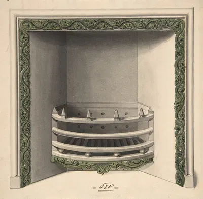 Design for Cast-iron Grate, Elevation and Plan by Бенджамин Дин Уайатт, 1814 — digital art print download