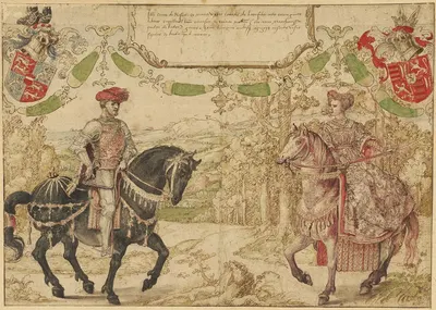 Johan IV van Nassau and His Wife Maria van Loon-Heinsberg by Бернард ван Орлей, 1528–1530 — digital art print download