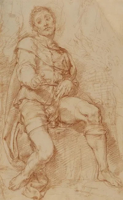 A Seated Man by Bernardino Poccetti, 1600–1610 — digital art print download