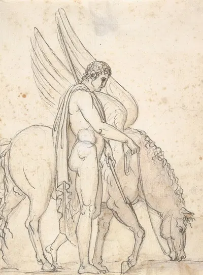Bellerophon and Pegasus by Bertel Thorvaldsen, 1790–1844 — digital art print download