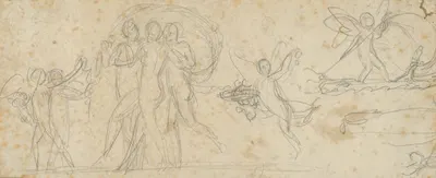 The Three Graces and Putti by Bertel Thorvaldsen — digital art print download