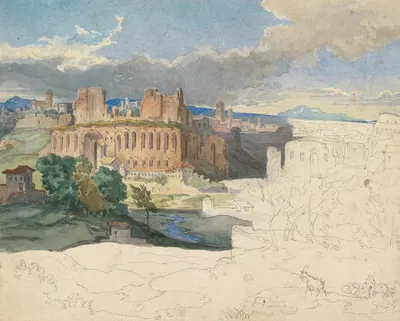 The Ruins of the Imperial Palaces in Rome by Carl Rottmann, 1831 — digital art print download