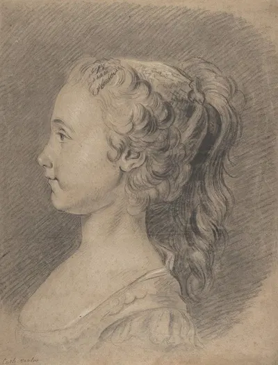 Bust of a Young Girl, Profile to Left by Charles-André van Loo — digital art print download