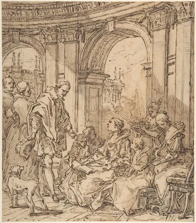La Conversation espagnole by Charles-André van Loo, 1754 — digital art print download