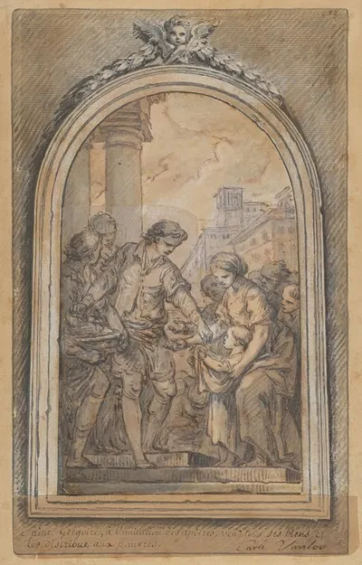 St. Gregory Distributing His Worldly Goods to the Poor by Charles-André van Loo — digital art print download