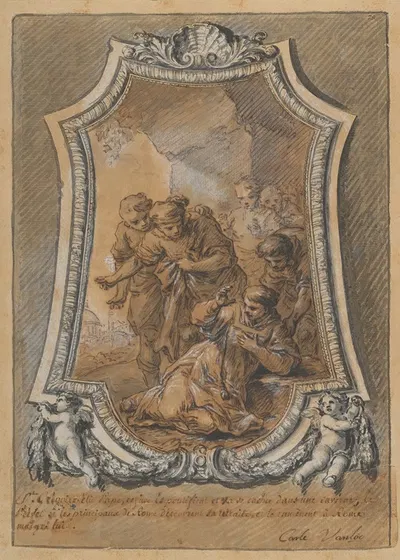 St. Gregory Reluctant to Accept His Election as Bishop of Rome by Charles-André van Loo — digital art print download