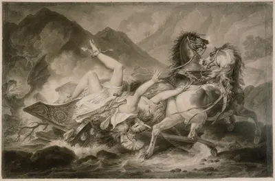Death of Hippolytos by Carle Vernet, 1800 — digital art print download