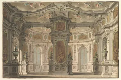 Design for an Opera Set, a Congress of Cupids by Carlo Zucchi the Younger — digital art print download