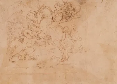 Saint George and the Dragon by Cesare da Sesto, 1510 — digital art print download