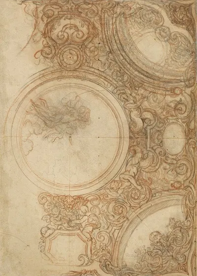 Studies for a Ceiling Decoration by Шарль де Ла Фосс, 1680 — digital art print download