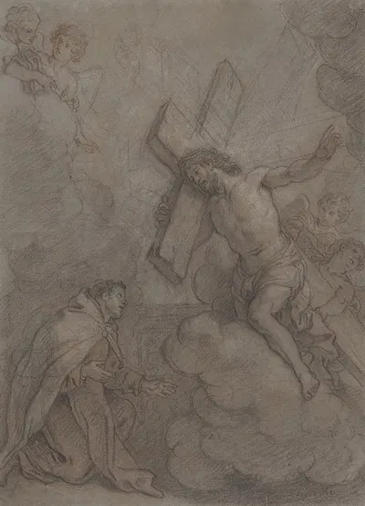 The Vision of St. John of the Cross by Шарль де Ла Фосс — digital art print download