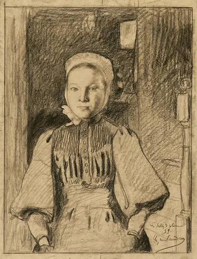 A young peasant girl from the Vendée by Charles Milcendeau, 1899 — digital art print download