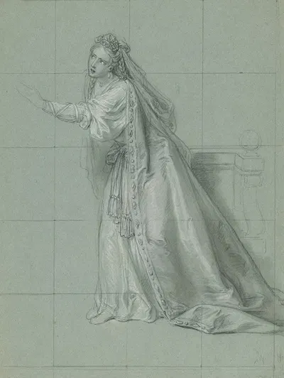 Study of a Woman (Rodugune) Turned toward the Left by Шарль-Антуан Койпель, 1749 — digital art print download