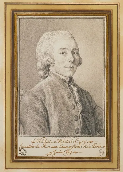 Portrait of Nicolas Michel Cury by Charles Nicolas Cochin II, 1785 — digital art print download