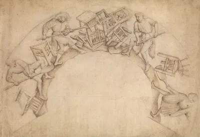Men Shoveling Chairs (Scupstoel) by Circle of Rogier van der Weyden — digital art print download