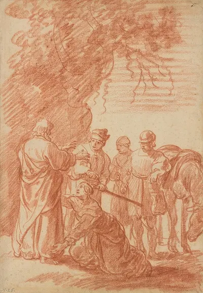 The Prophet Elisha and the Shunammite Woman by Claes Cornelisz. Moeyaert, 1630 — digital art print download