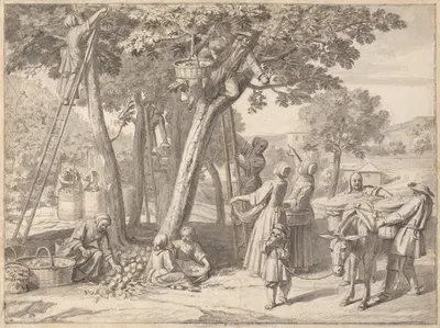 An Apple Harvest by Claude Simpol, 1700 — digital art print download